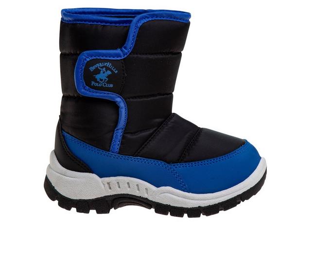 Boys' Beverly Hills Polo Club Toddler & Little Kid Atlas Winter Boots in Black/Blue color
