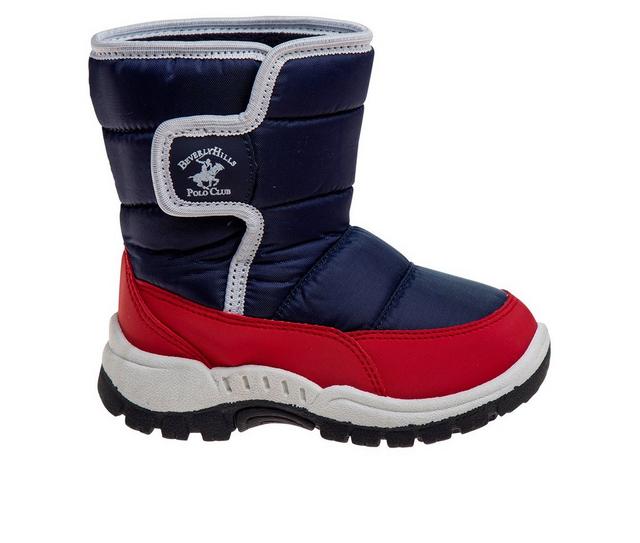 Boys' Beverly Hills Polo Club Toddler & Little Kid Atlas Winter Boots in Navy/Red color