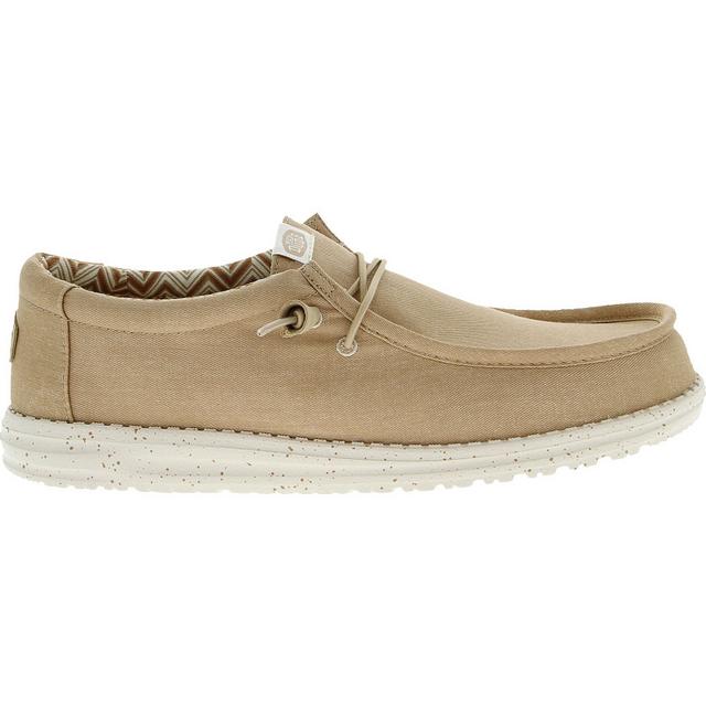 Men's HEYDUDE Wally Canvas Casual Shoes in Tan color