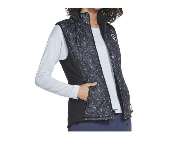 Skechers Go Apparel Midnight Puffer Vest in Midnight Leprd color