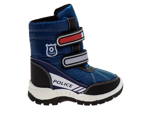 Boys' Rugged Bear Toddler & Little Kid Police Bear Snow Boots in Navy/Black color