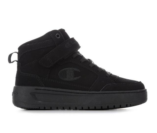 Boys' Champion Little Kid Drome Power High-Top Sneakers in Blk/Blk/Nubuck color