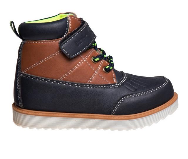 Boys' Beverly Hills Polo Club Toddler Exeter Boots in Navy/Brown color