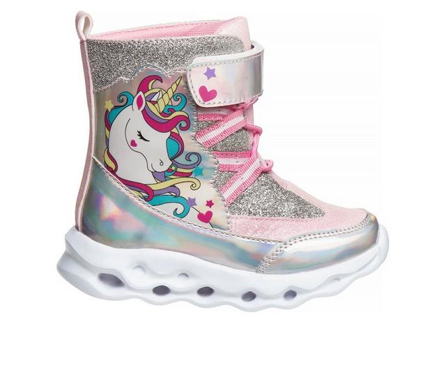 Girls' Laura Ashley Toddler & Little Kid Magic Unicorn of Love Snow Boots in Silver/Pink color