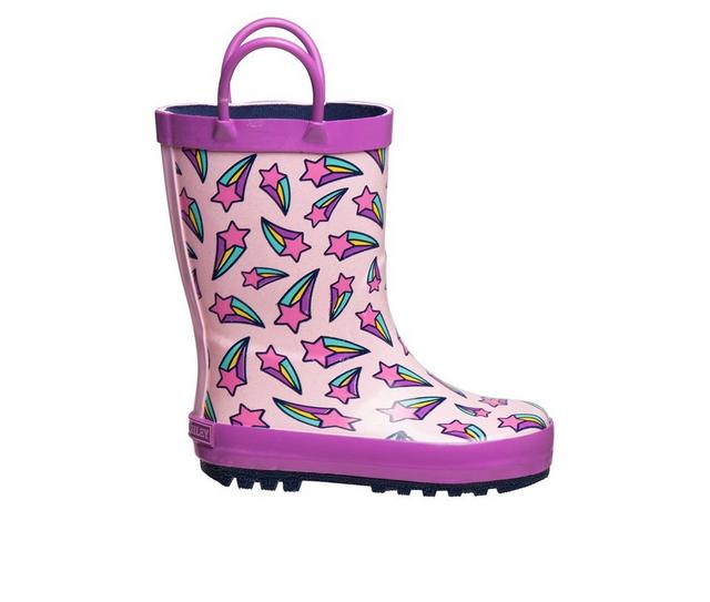 Girls' Laura Ashley Toddler & Little Kid Shooting Stars Rain Boots in Lilac/Pink color