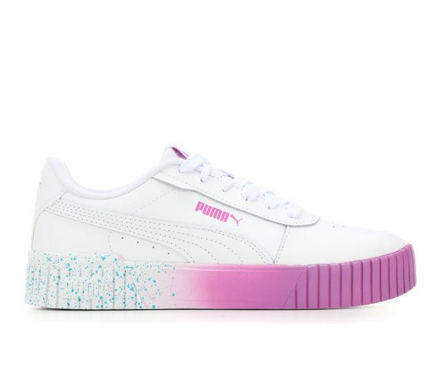 Girls' Puma Big Kid Carina 2.0 Fade Sneakers in Wh/Pnk/Blu color