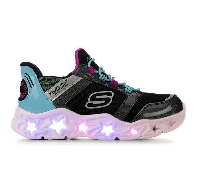 Girls' Skechers Little Kid & Big Kid Adapt Galaxy Lites Slip-Ins Light-Up Sneakers in Black/Multi color