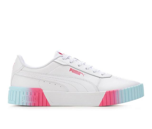 Women's Puma Carina 2.0 Fade Sneakers in White/Pink/Blue color