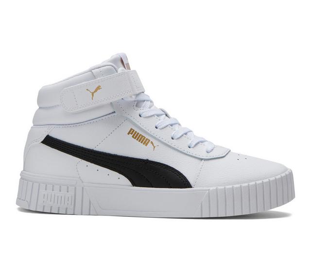 Women's Puma Carina 2.0 Mid Sneakers in White/Black color