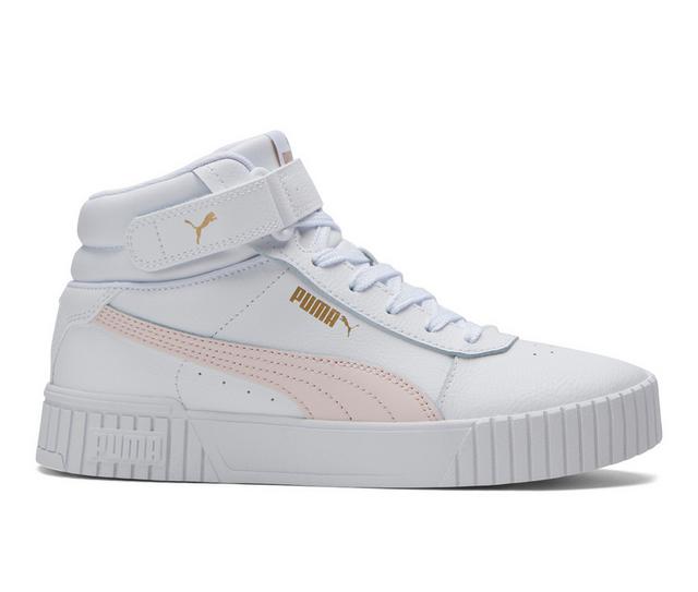 Women's Puma Carina 2.0 Mid Sneakers in White/Pink color