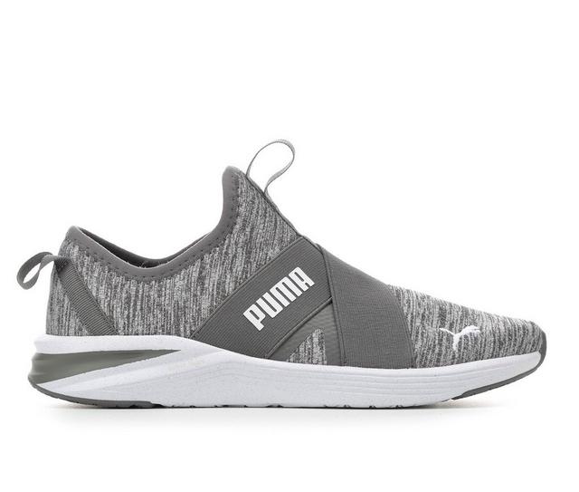 Women's Puma Better Foam Prowl Slip Knit Sustainable Sneakers in Grey/White color