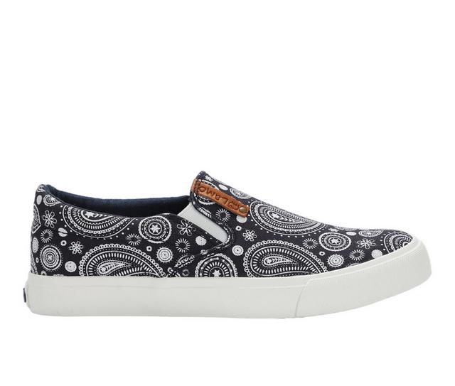 Women's Lamo Footwear Piper Slip-On Shoes in Navy Paisley color