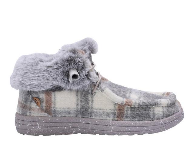 Women's Lamo Footwear Cassidy Casual Winter Shoes in Grey Plaid color