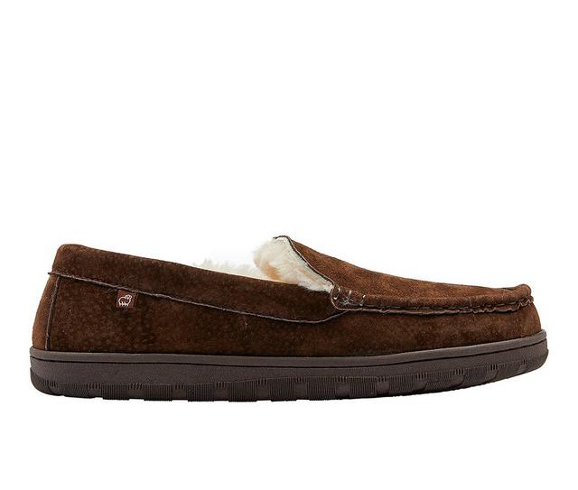 Lamo Footwear Harrison Moccasin Slippers in Chocolate color