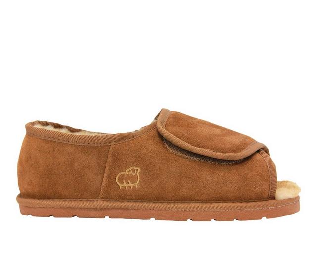 Lamo Footwear Men's Open Toe Wrap Slippers in Chestnut color