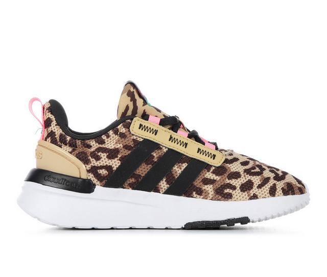 Girls' Adidas Little Kid & Big Kid Racer TR 21 Print Sustainable Running Shoes in Leopard color