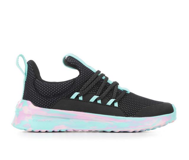 Girls' Adidas Little Kid & Big Kid Lite Racer Adapt 5.0 Sustainable Running Shoes in Black/Pink/Aqua color