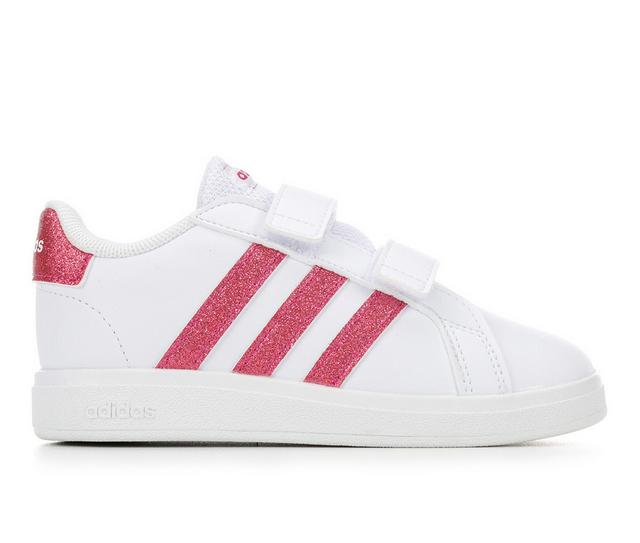 Kids' Adidas Toddler Grand Court 2.0 Sneakers in White/Magenta color