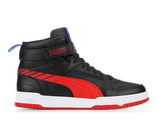 Men's Puma Rebound Game Sneakers in Black/Red/White color