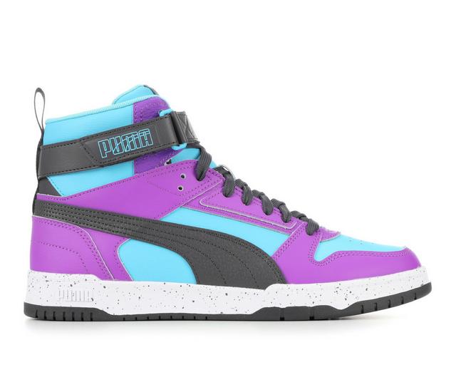 Men's Puma Rebound Game Sneakers in Blue/Purple/Blk color