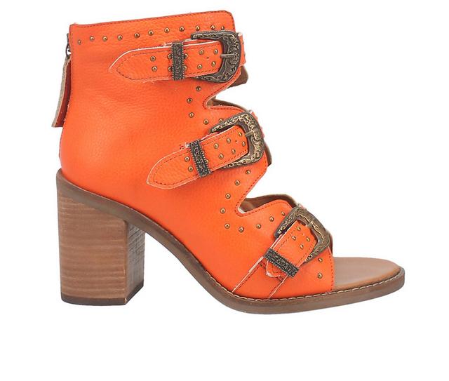 Women's Dingo Boot Ziggy Western Sandal Booties in Orange color
