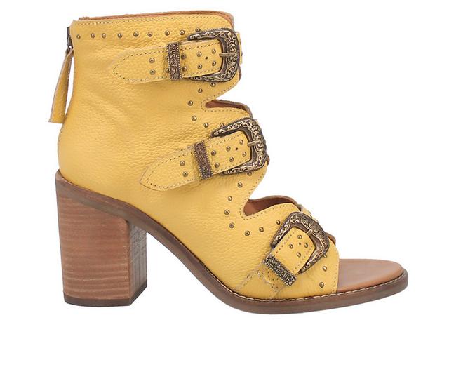 Women's Dingo Boot Ziggy Western Sandal Booties in Yellow color