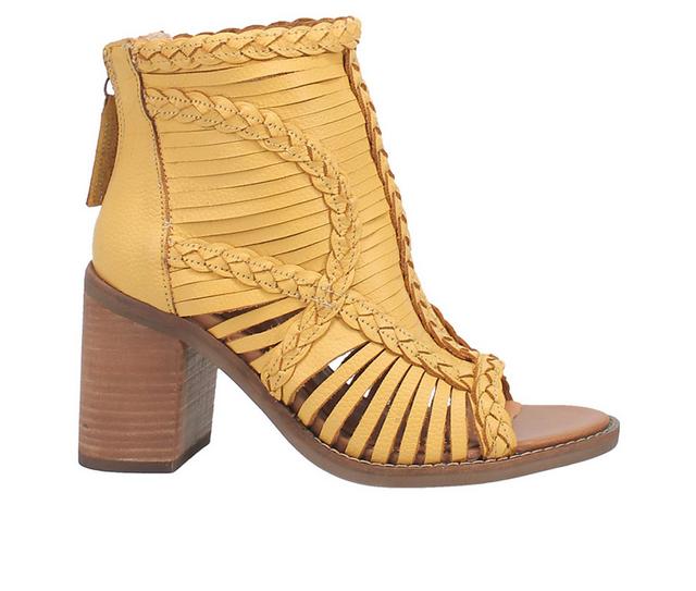 Women's Dingo Boot Jeezy Western Sandal Booties in Yellow color