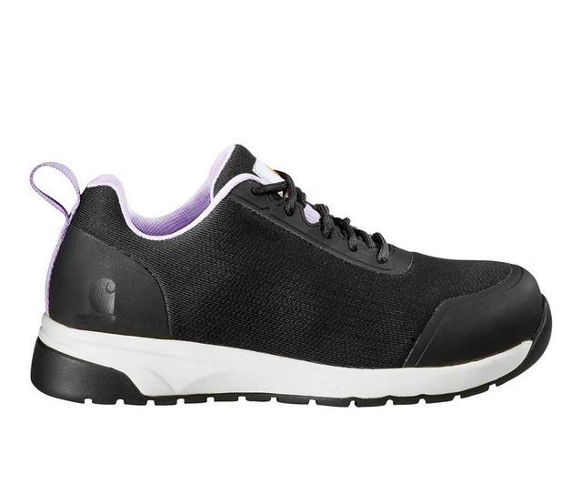 Women's Carhartt FA3481 Women Force 3" EH Nano Toe Work Shoes in Black/Amethyst color