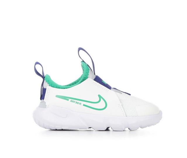 Kids' Nike Toddler Flex Runner 2 Running Shoes in Wht/Green/Royal color