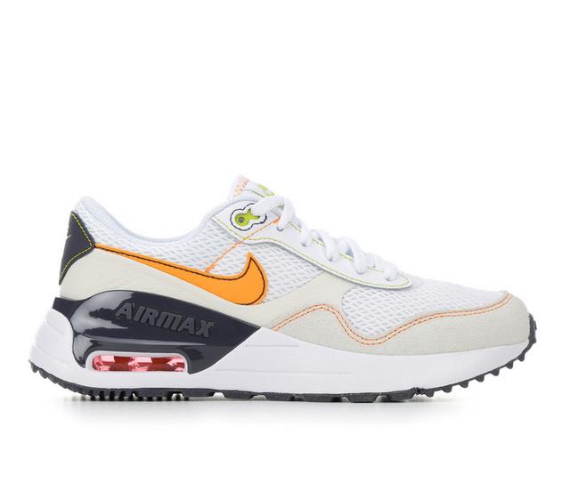 Kids' Nike Big Kid Air Max SYSTM Running Shoes in Wht/Orange/Sail color