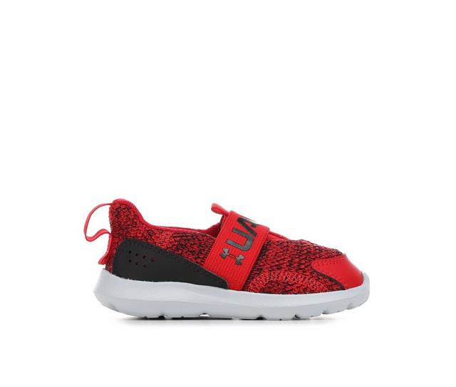 Boys' Under Armour Toddler Surge 3 Slip-On Running Shoes in Red/Blk/Blk color