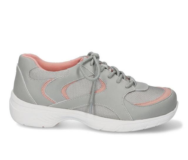 Women's Easy Works by Easy Street Roadtrip Slip Resistant Shoes in Lt Grey Leather color