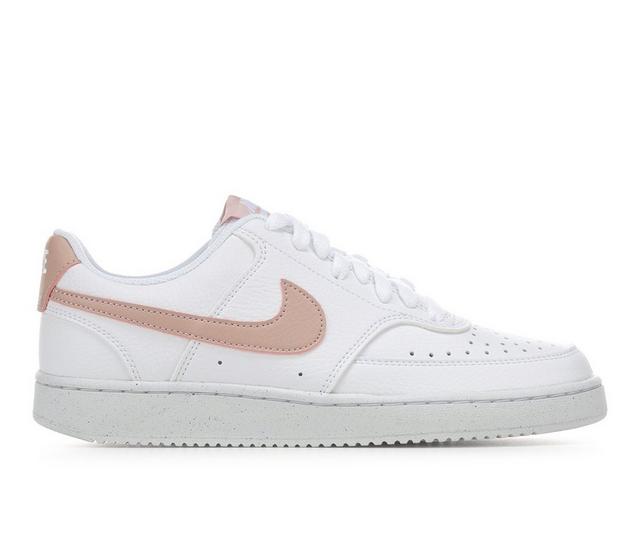 Women's Nike Court Vision Low Next Nature Sustainable Sneakers in White/Pink color