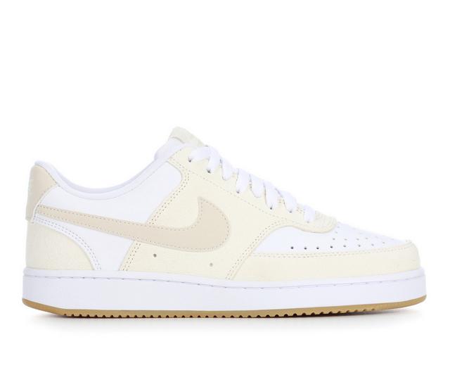 Women's Nike Court Vision Low Next Nature Sustainable Sneakers in Wht/Iv/Gum color