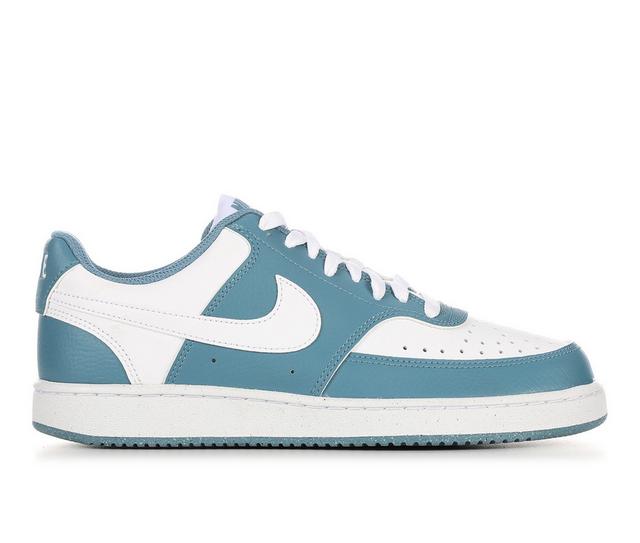 Women's Nike Court Vision Low Next Nature Sustainable Sneakers in White/Teal color