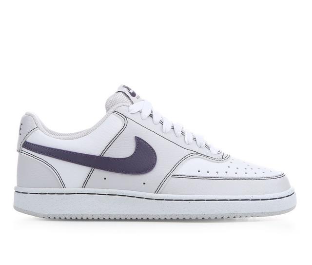 Women's Nike Court Vision Low Next Nature Sustainable Sneakers in Grey/Rasin/Wht color