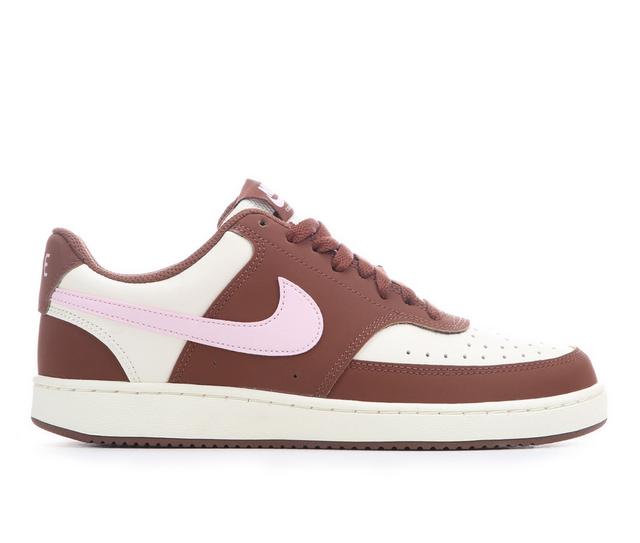 Women's Nike Court Vision Low Next Nature Sustainable Sneakers in Pearl/Pnk/Brown color