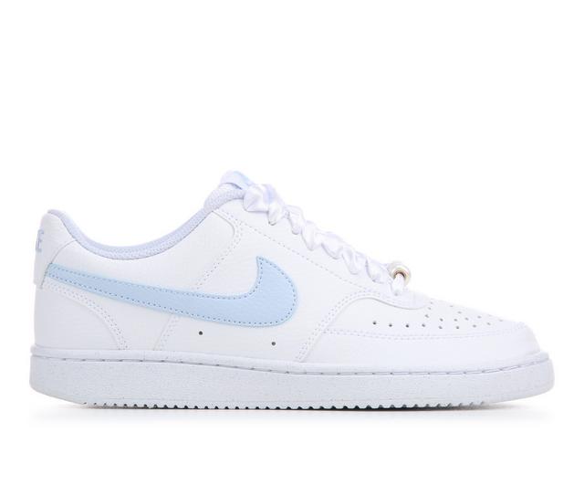 Women's Nike Court Vision Low Next Nature Sustainable Sneakers in Wht/Hydrogen Bl color