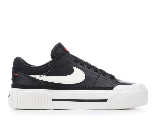 Women's Nike Court Legacy Lift Platform Sneakers in Black/Wht color