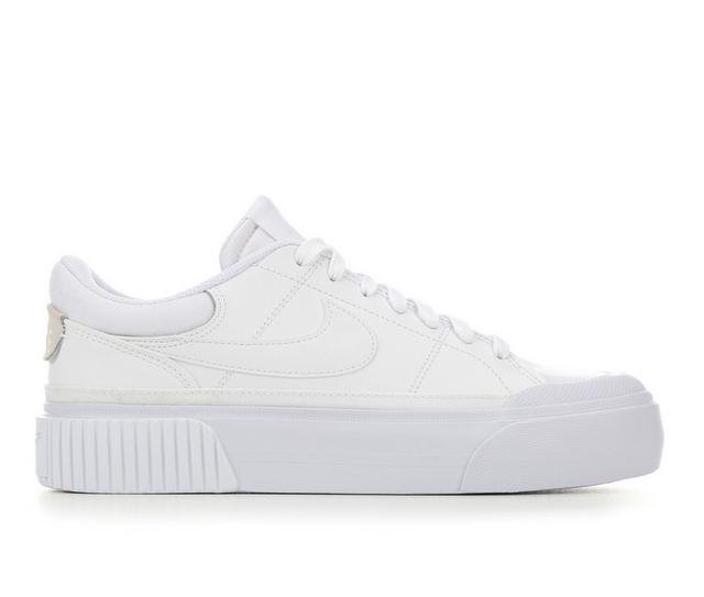 Women's Nike Court Legacy Lift Platform Sneakers in White Mono color