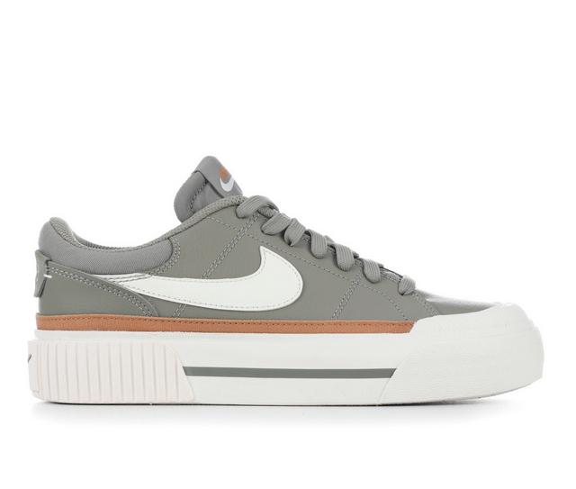 Women's Nike Court Legacy Lift Platform Sneakers in Olive/Cream 300 color