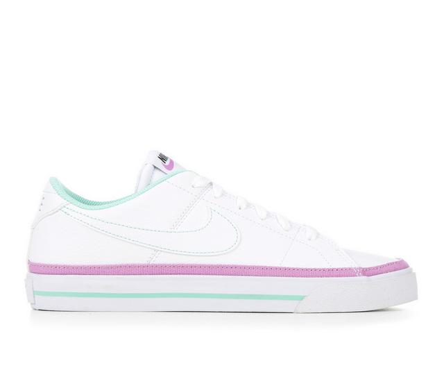 Women's Nike Court Legacy Next Nature Sustainable Sneakers in Wht/Grn/Purple color