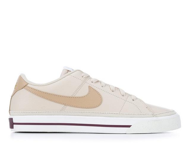 Women's Nike Court Legacy Next Nature Sustainable Sneakers in Tan/Gold/Maroon color
