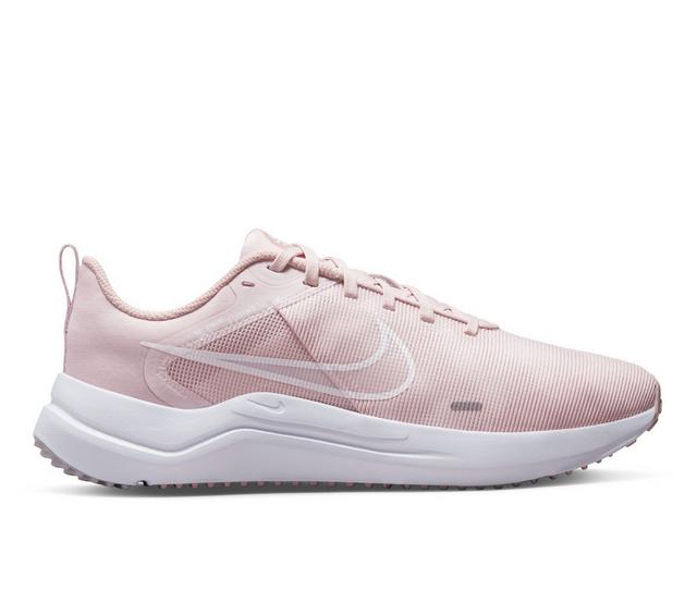 Women's Nike Downshifter 12 Running Shoes in Pink/White color