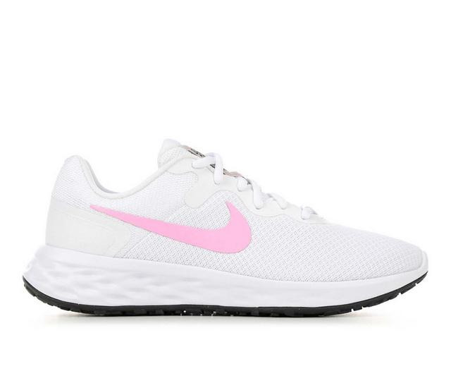 Women's Nike Revolution 6 Next Nature Sustainable Running Shoes in White Pink color