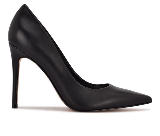 Women's Nine West Fresh Stiletto Pumps in Black Leather color