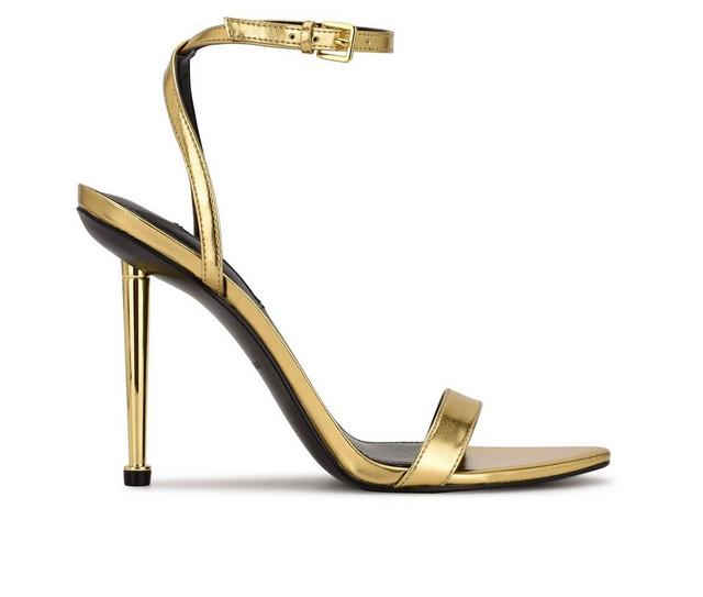 Women's Nine West Reina Stiletto Dress Sandals in Gold color