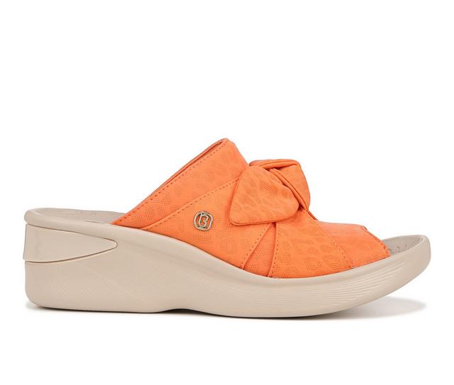 Women's BZEES Smile Wedge Sandals in Orange color