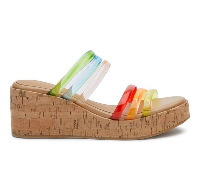 Women's Coconuts by Matisse Mecca Wedge Sandals in Rainbow color