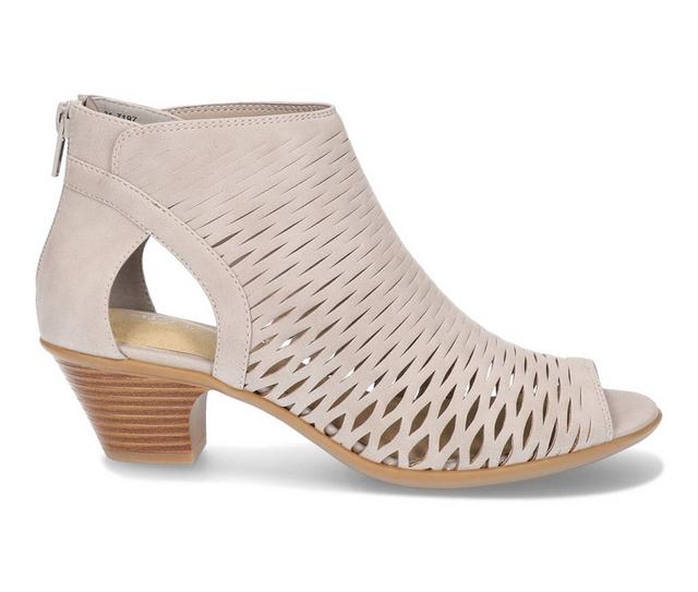 Women's Easy Street Sunrise Heeled Peep Toe Booties in Grey color